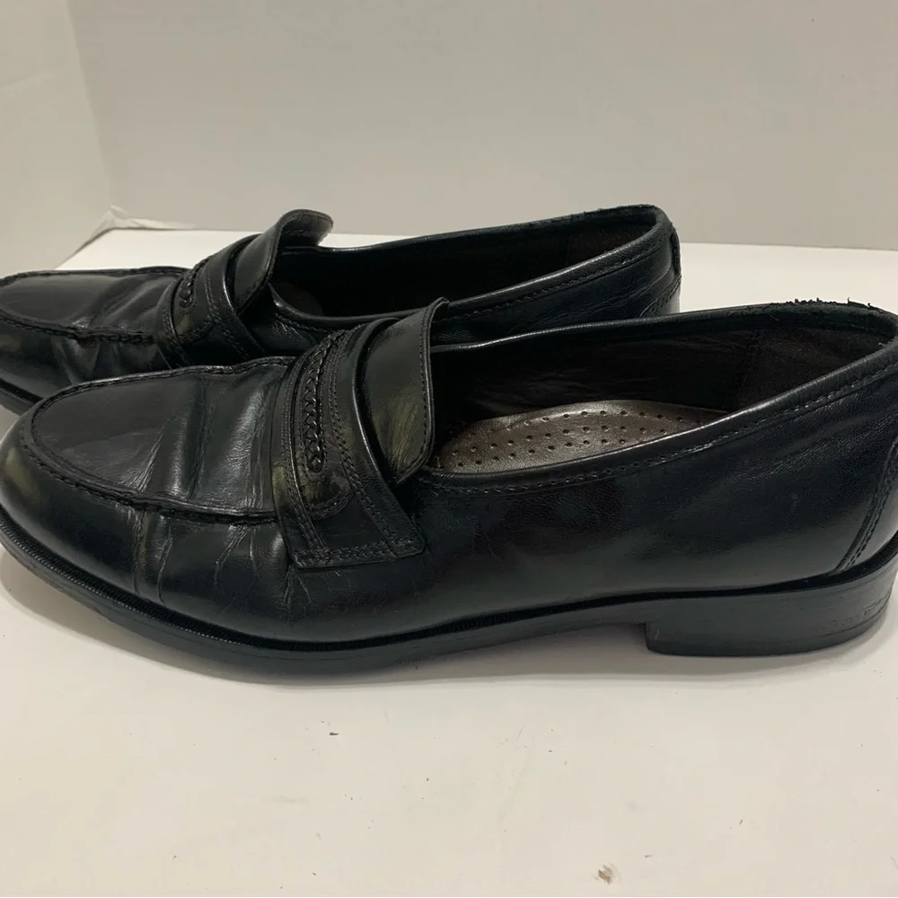 Nunn Bush Men’s Black Leather Braided Slip-On Loafers